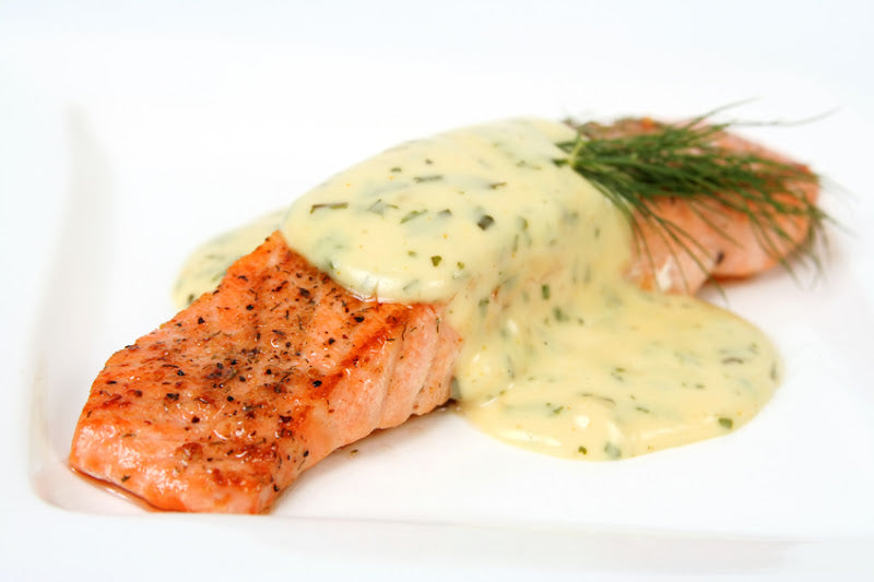 Slow Roasted Salmon with Dill Sauce