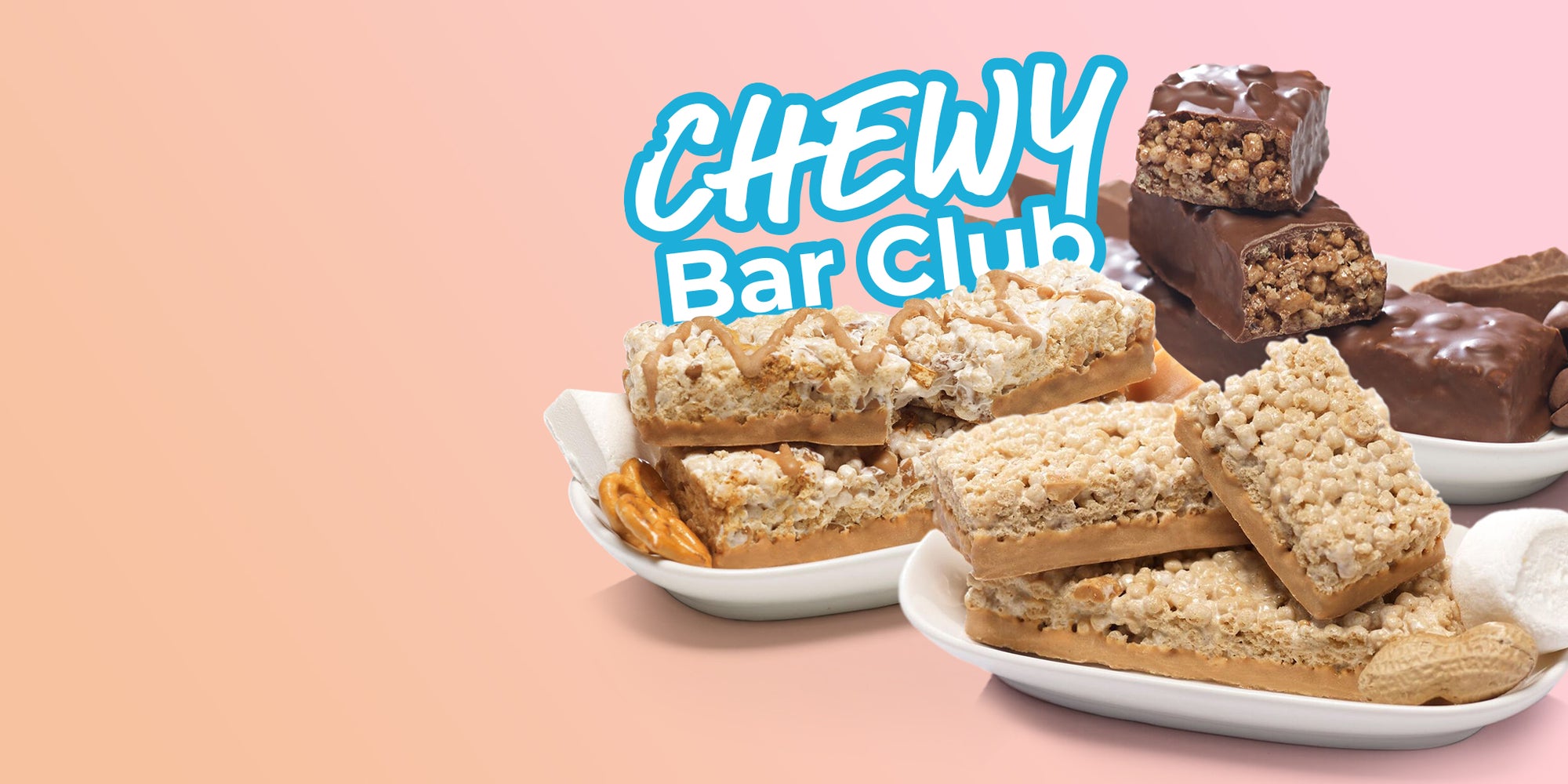 Banner with chewy protein bars
