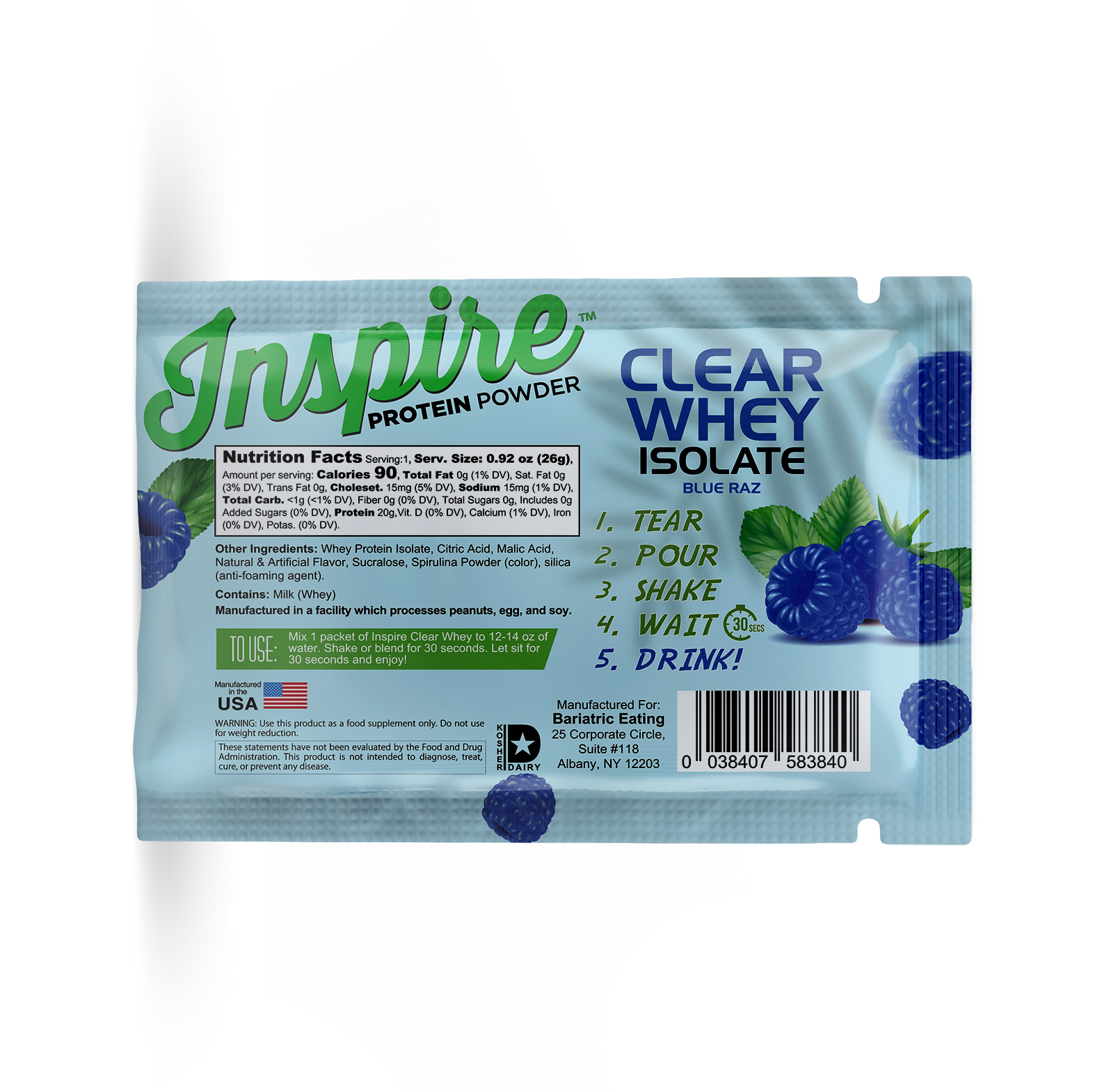 Protien Blue Razz Inspire Clear Whey Protein Powder - Blue Razz – Bariatric Eating