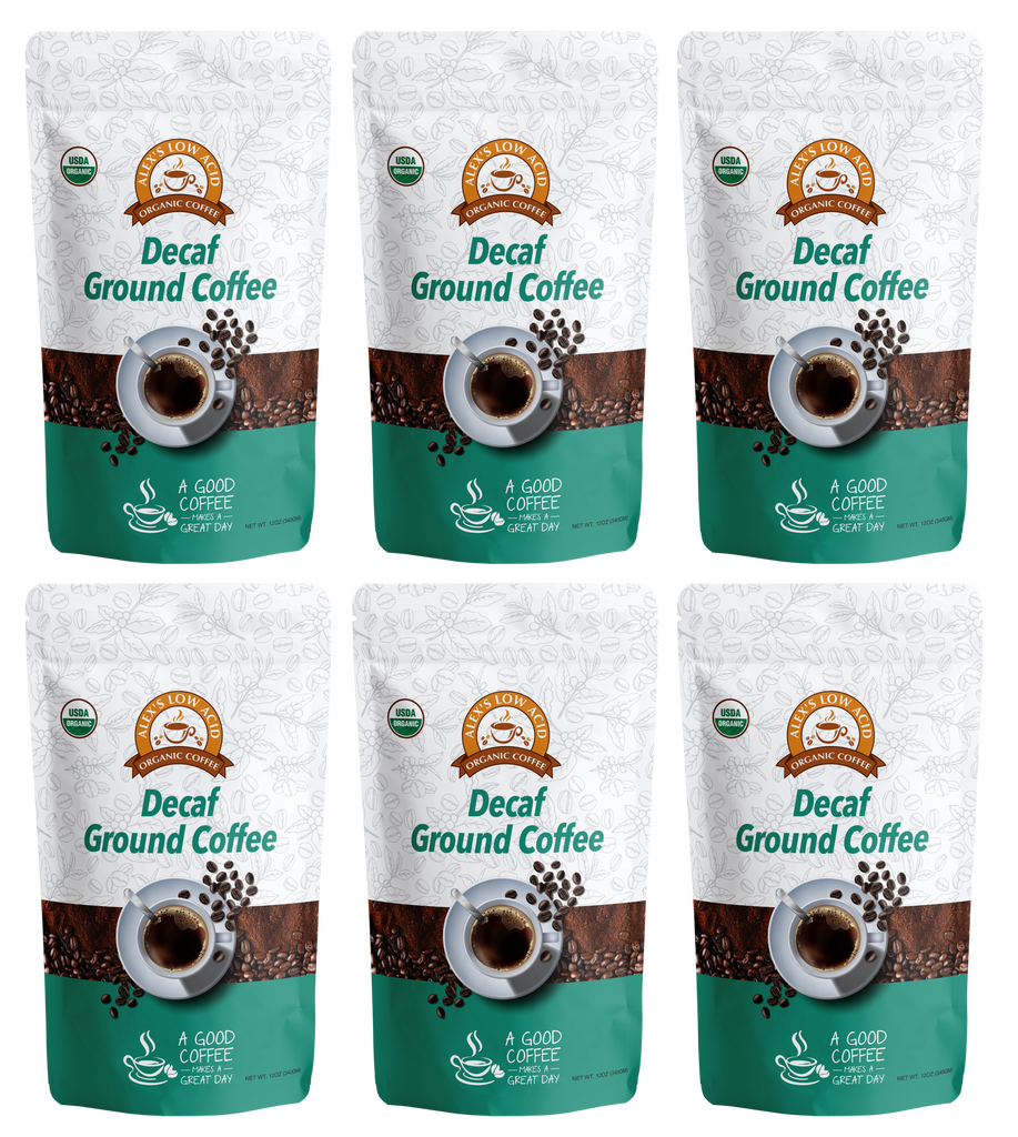 Alex's Low Acid Organic Coffee™ - Decaf Fresh Ground (12oz) - High-quality Coffee by Alex's Low Acid Coffee at BariatricPal Store