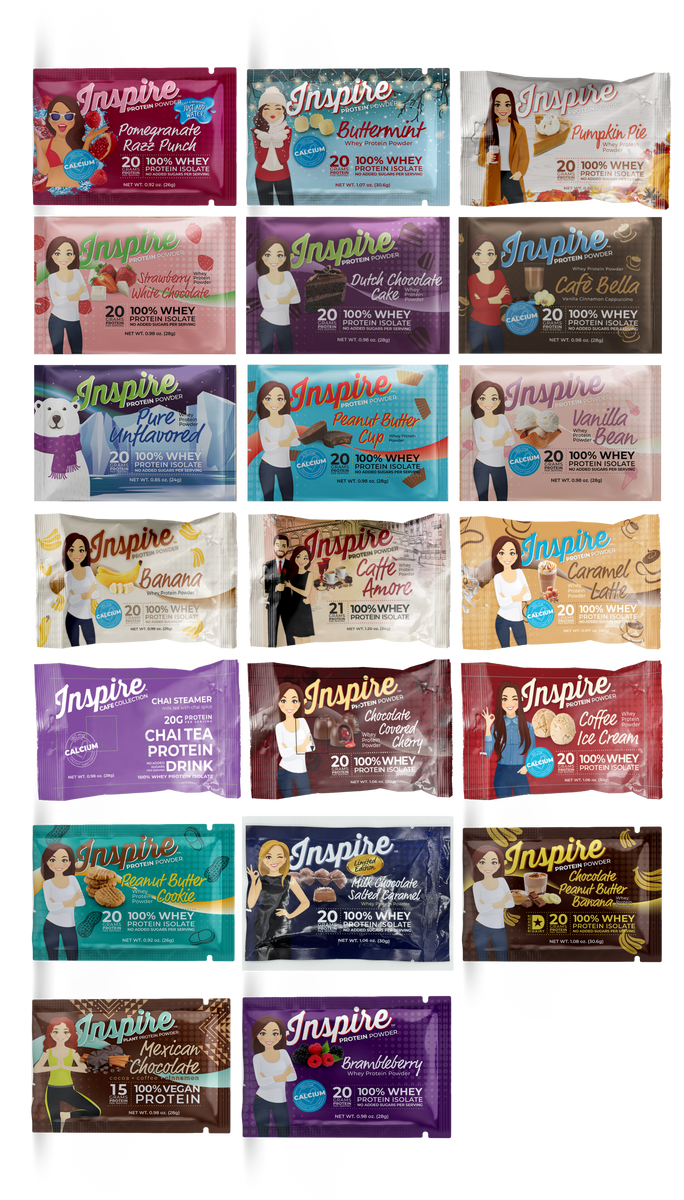 Eating Powder Inspire Single Serve Protein Powder by Bariatric Eating - 20 Flavor Va