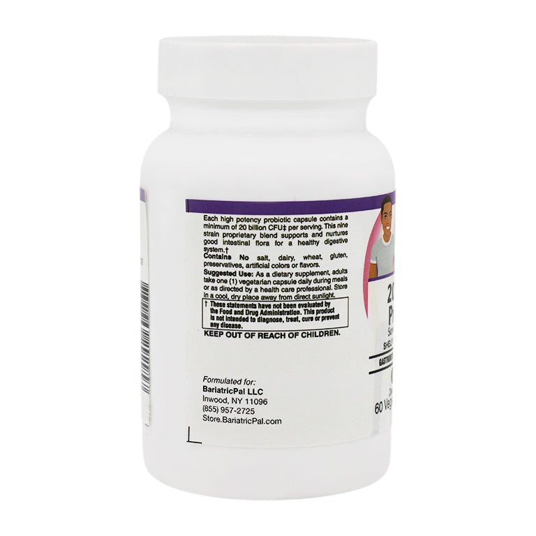 Prebiotic & Probiotic 20 Billion CFU Gastrointestinal & Immune Health Capsules with FiberAid™ by BariatricPal - High-quality Probiotic by BariatricPal at BariatricPal Store