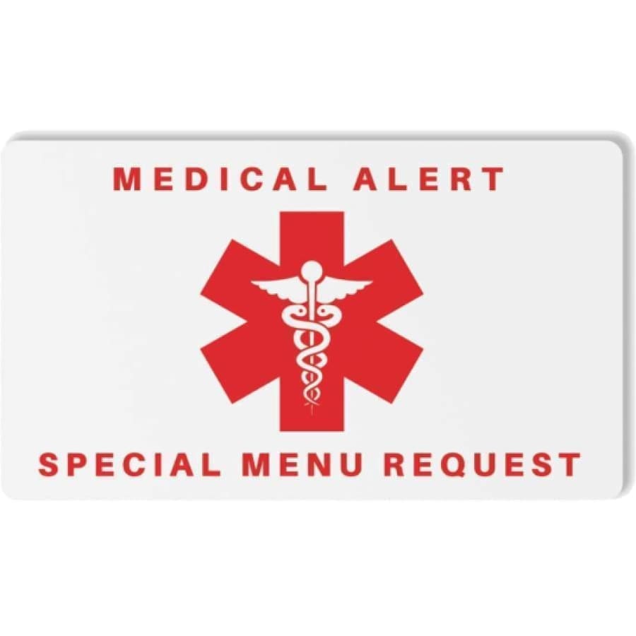 Bariatric Patient Restaurant Special Menu Request Card 2.0 10 Pack