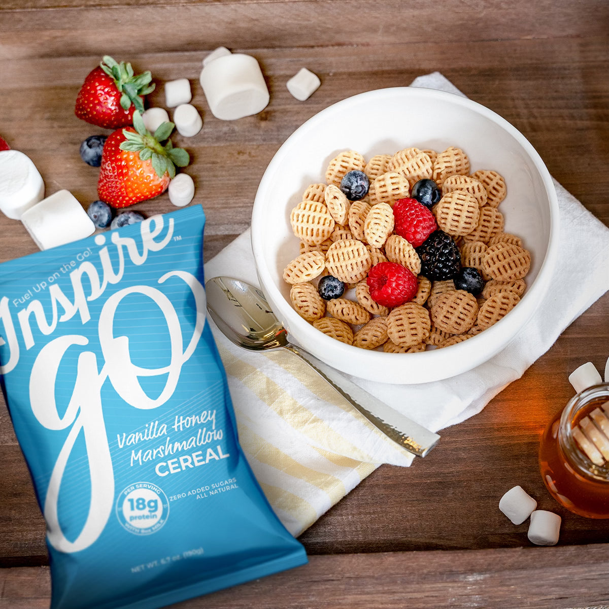 Inspire Protein Cereal Vanilla Honey Marshmallow by Bariatric Eating